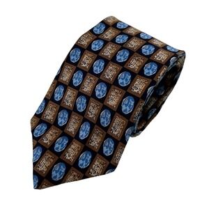 Cocktail Collection Mens Necktie Blue Brown Silk Beer Under Microscope 56" Tie